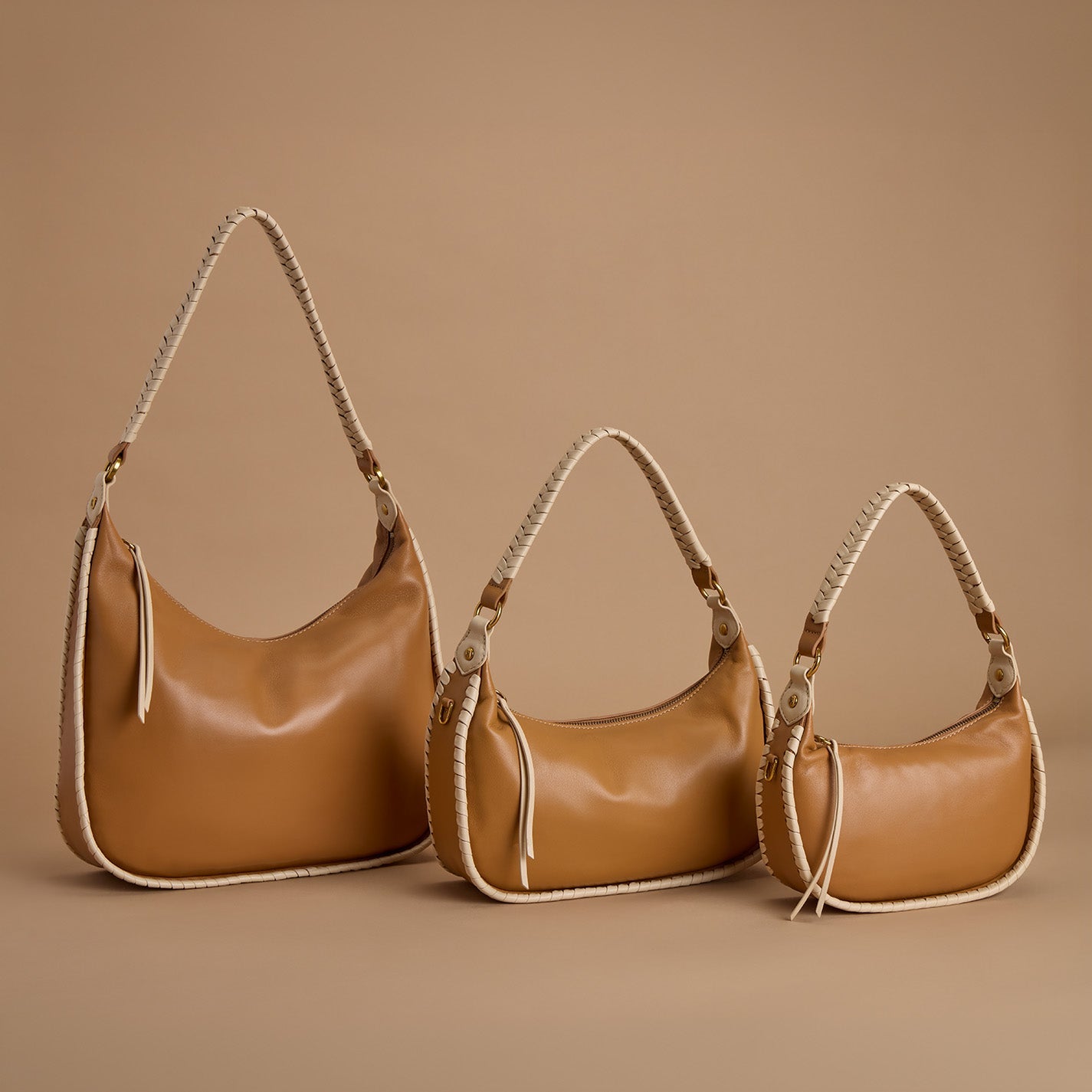 Mia Crescent Small Hobo- Warm Cashew