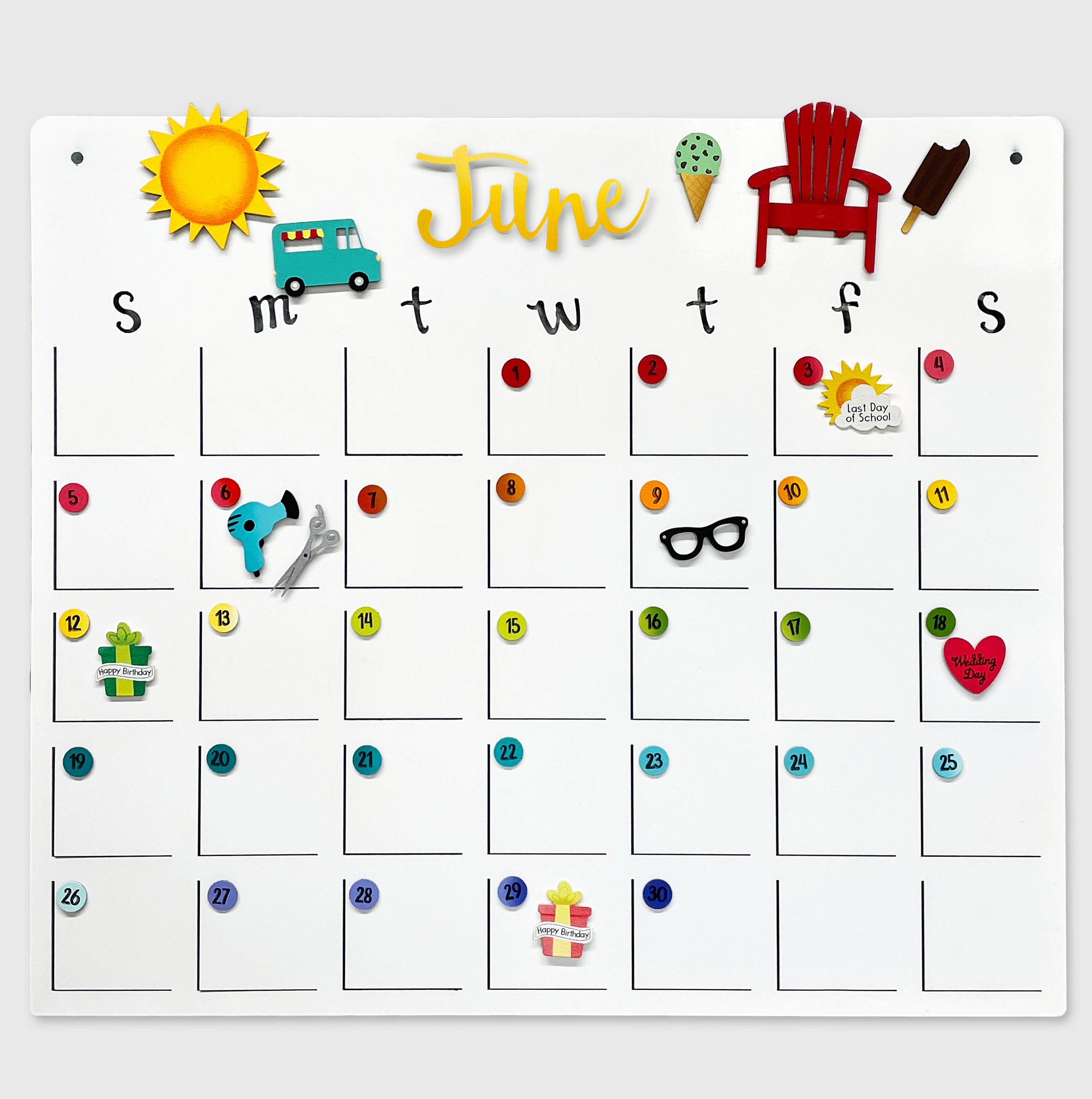 BIRTHDAY CALENDAR MAGNETS SET OF 4