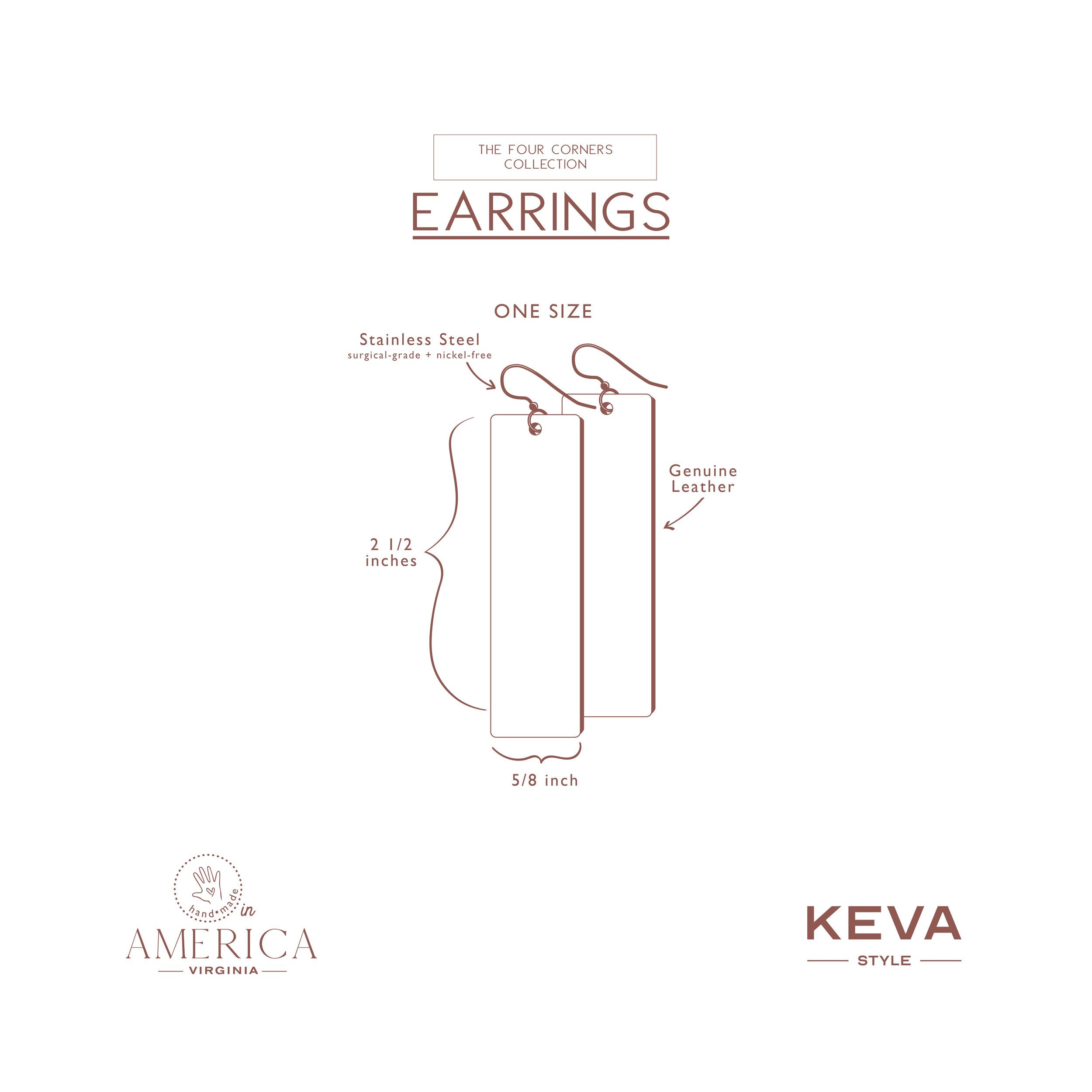SPOTTED IN WHITE FOUR CORNER LEATHER EARRINGS