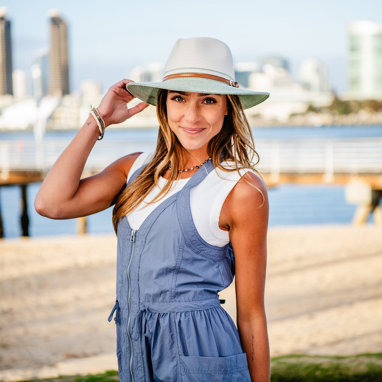 KRISTY HAT-IVORY/SAGE -POLYPROPELENE-UPF 50+