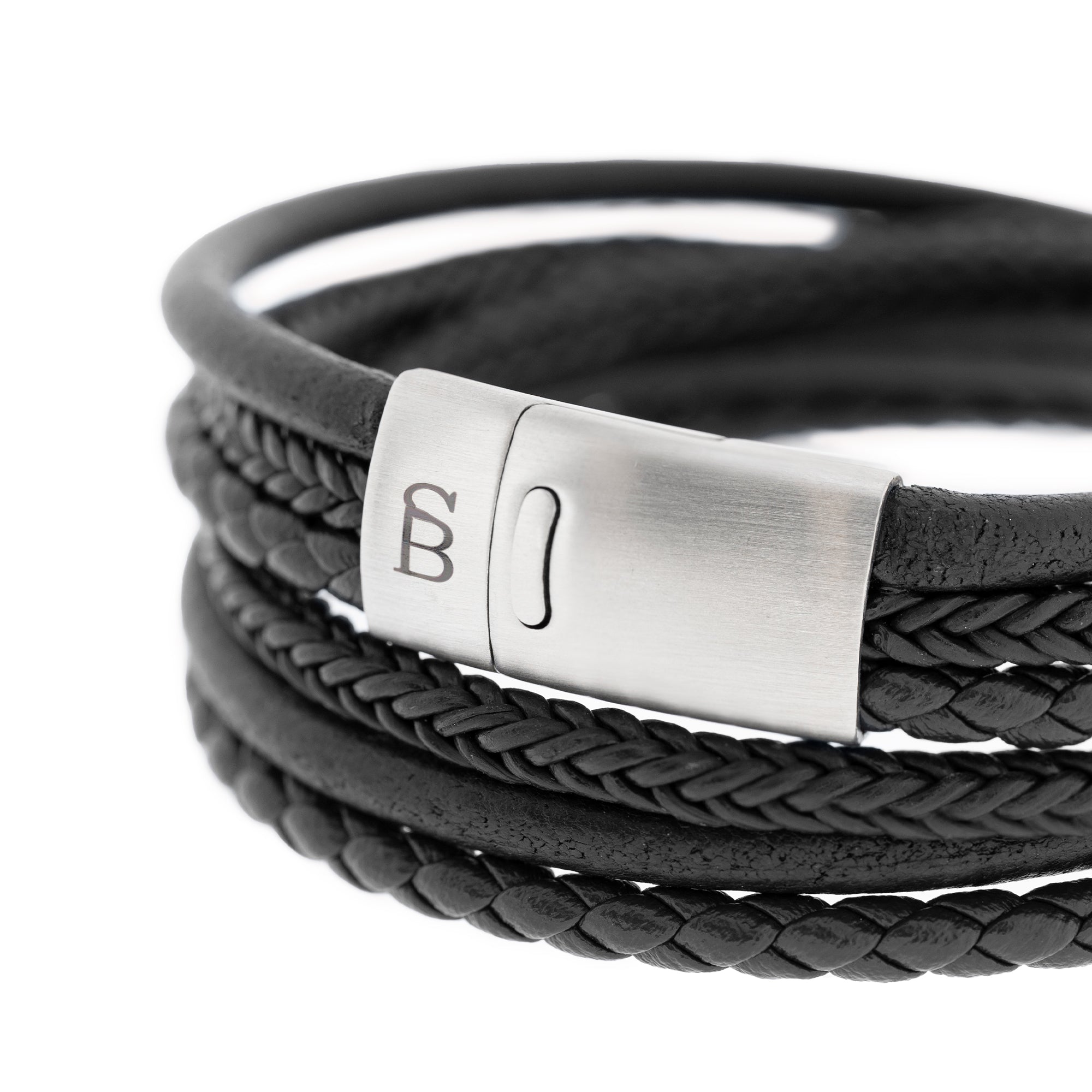 Leather Bracelet Bonacci - Black - Sm