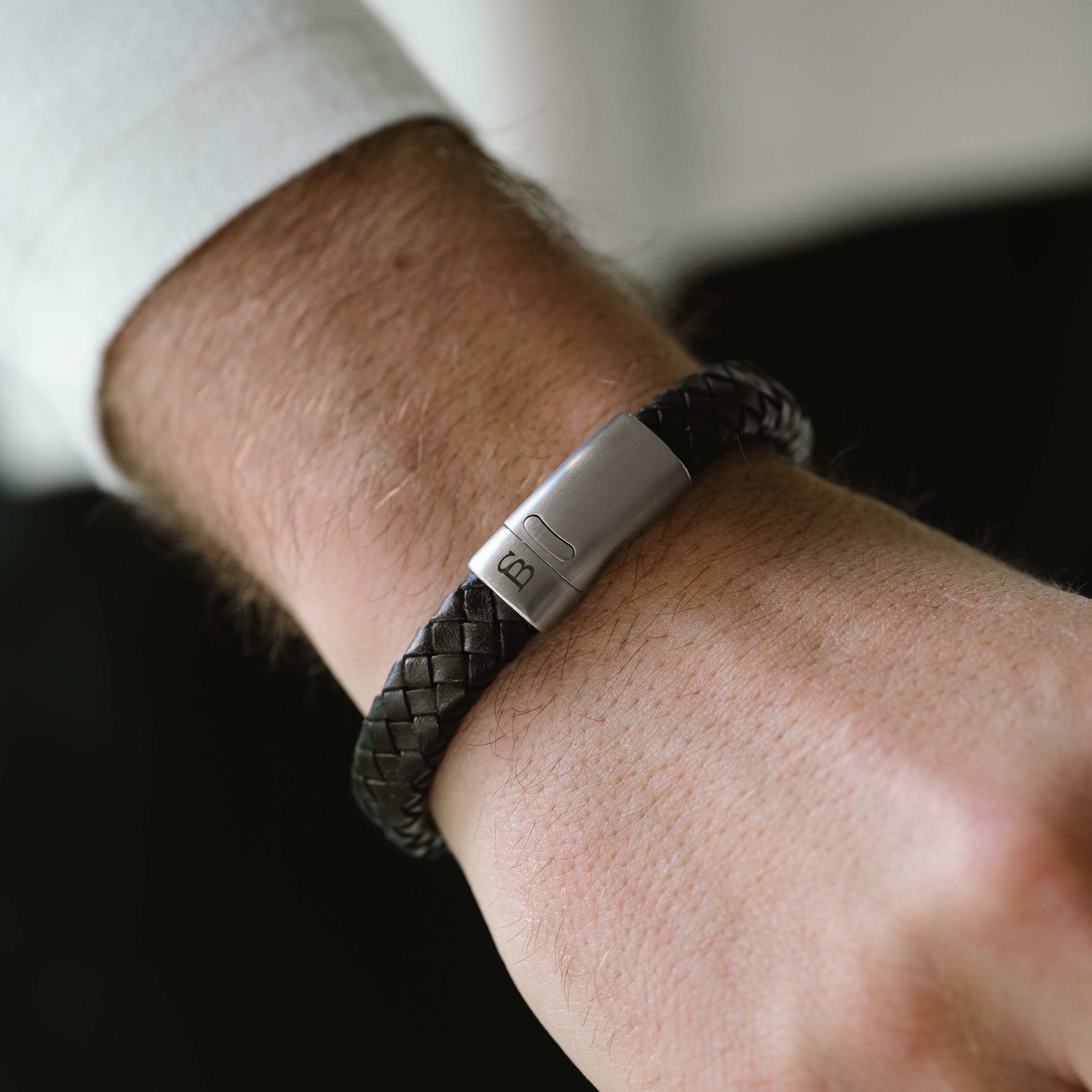 Leather Bracelet Cornall - Vintage Black - Sm