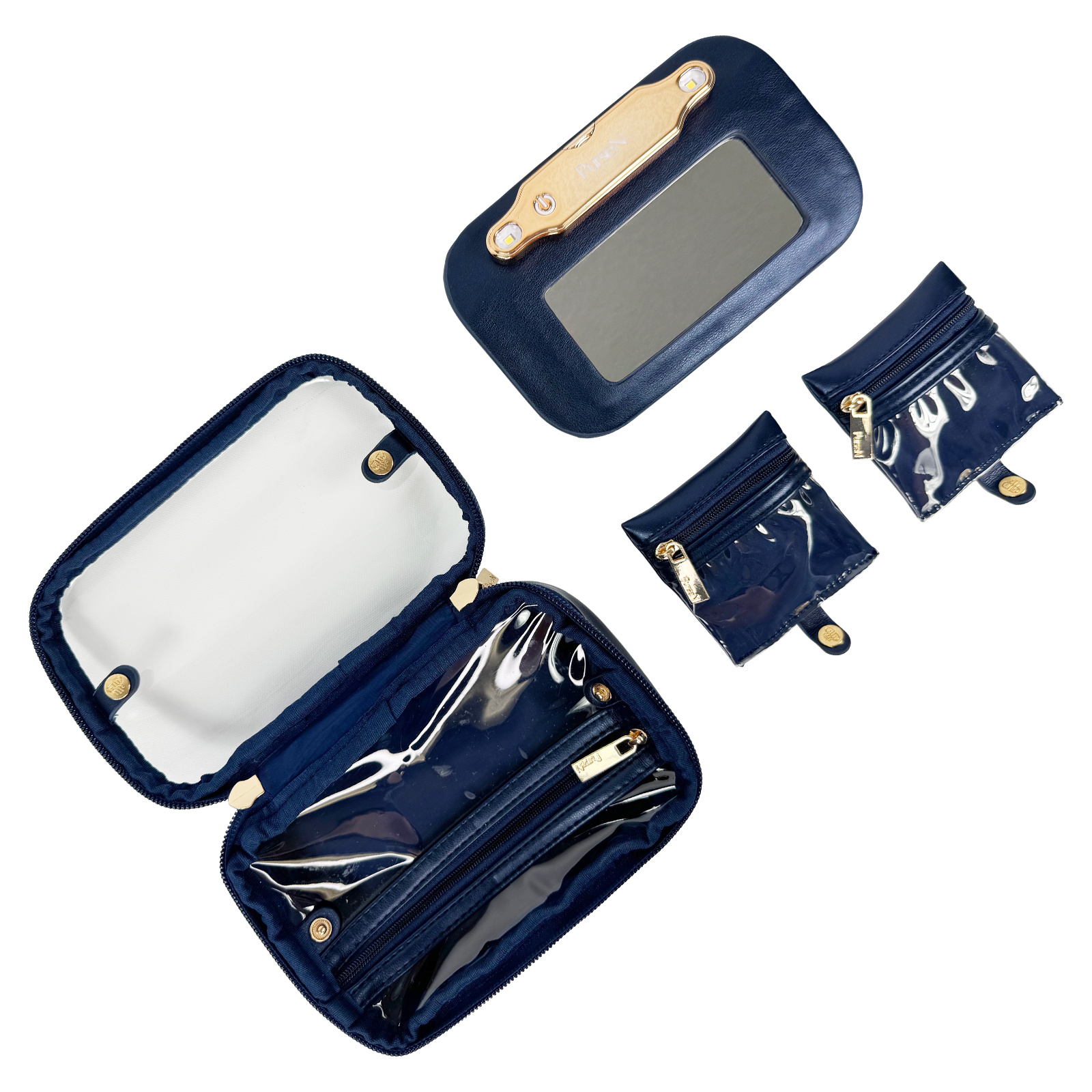 LIGHTED MIRROR CASE-NAVY PEARL