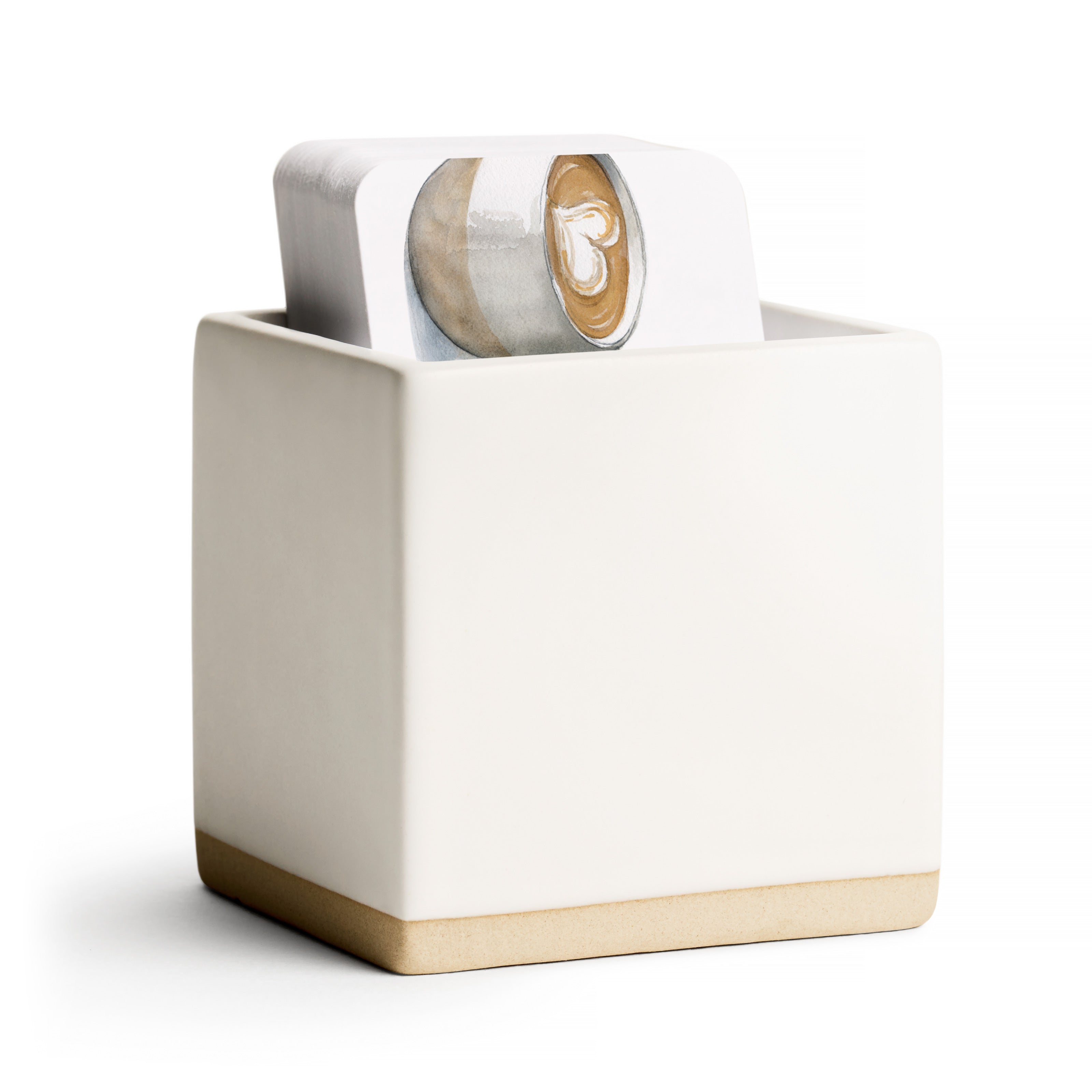 White Little Notes Ceramic Holder