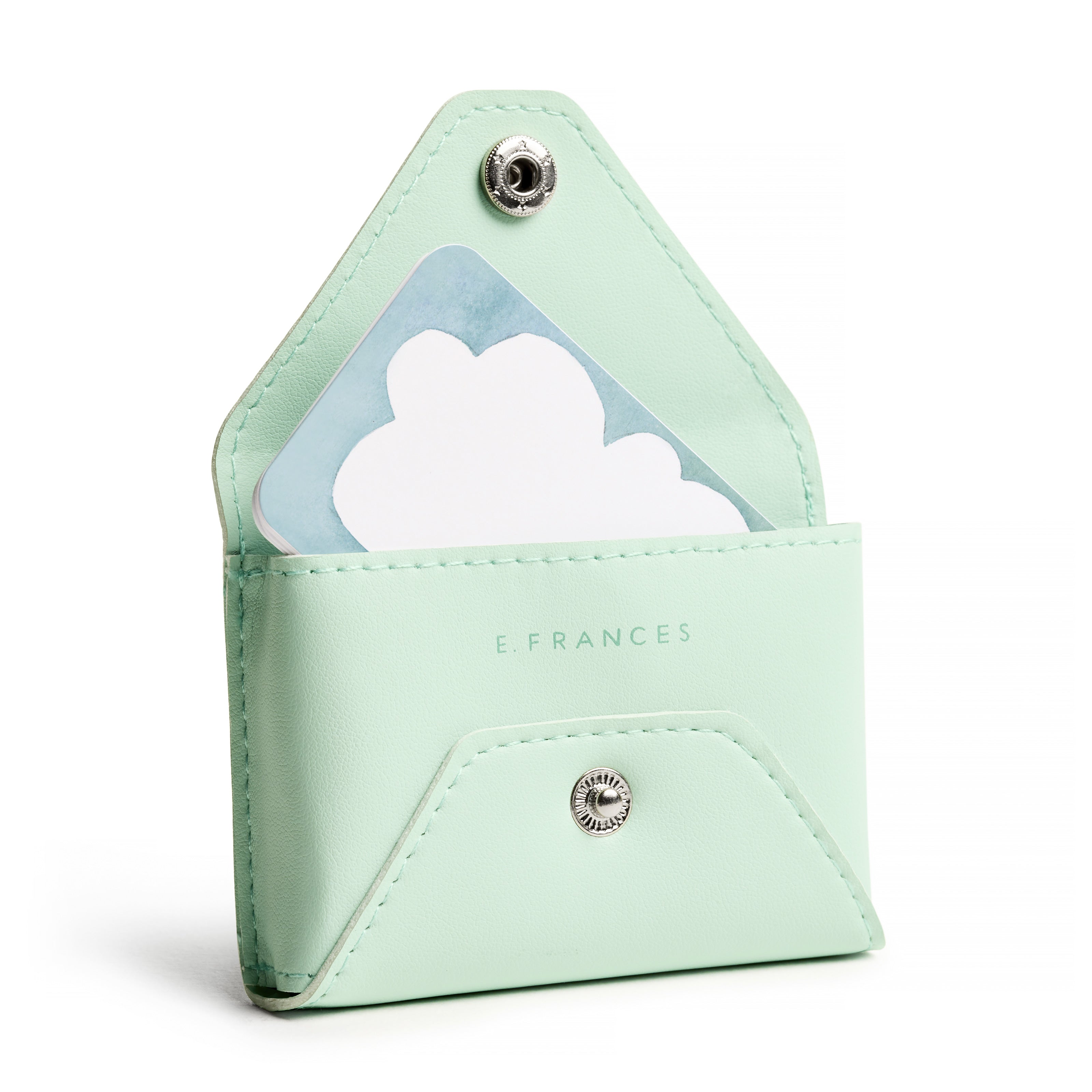 E.FRANNIE PACK LITTLE NOTES CARDHOLDER SEAGLASS GREEN