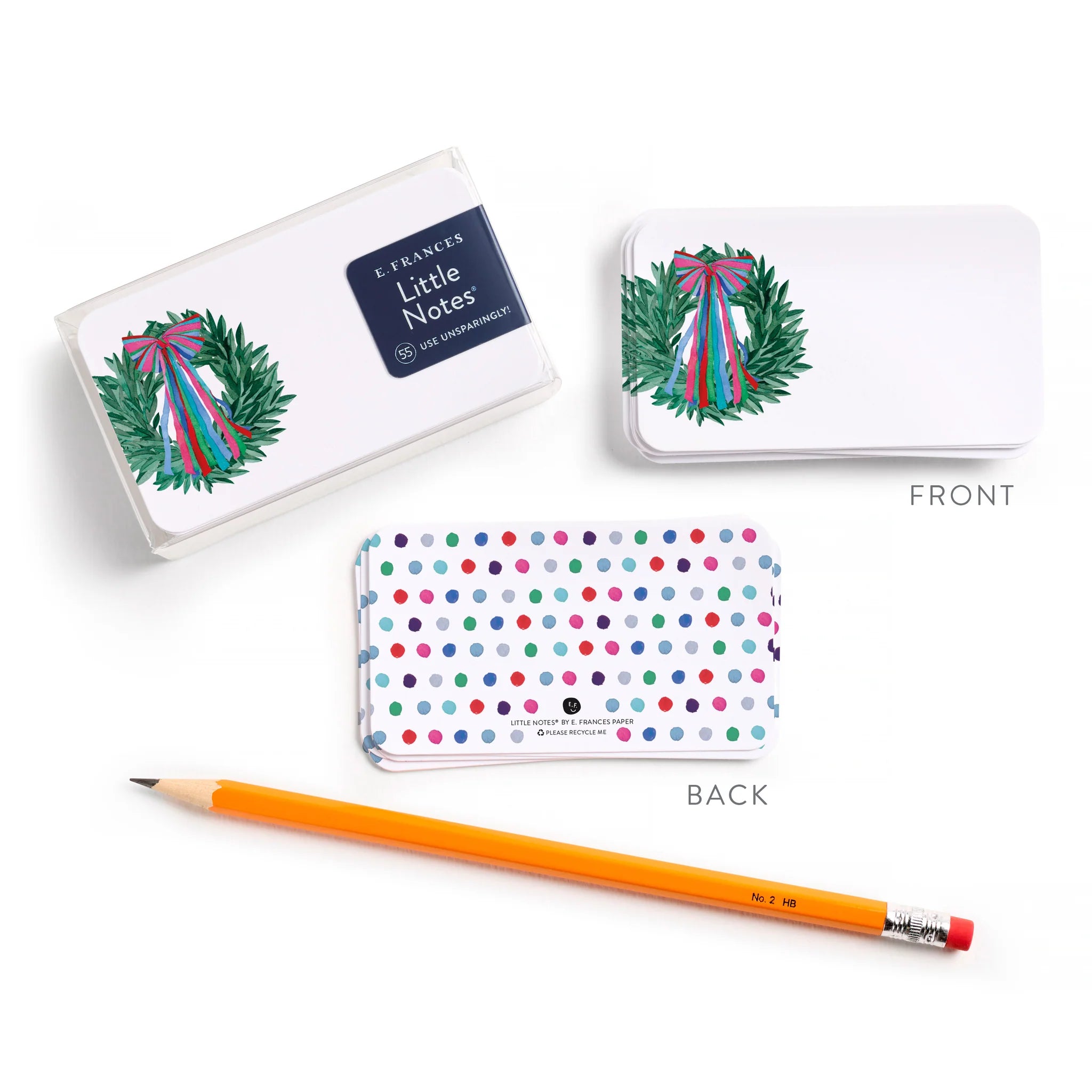 COLORFUL WREATH LITTLE NOTES SET OF 55