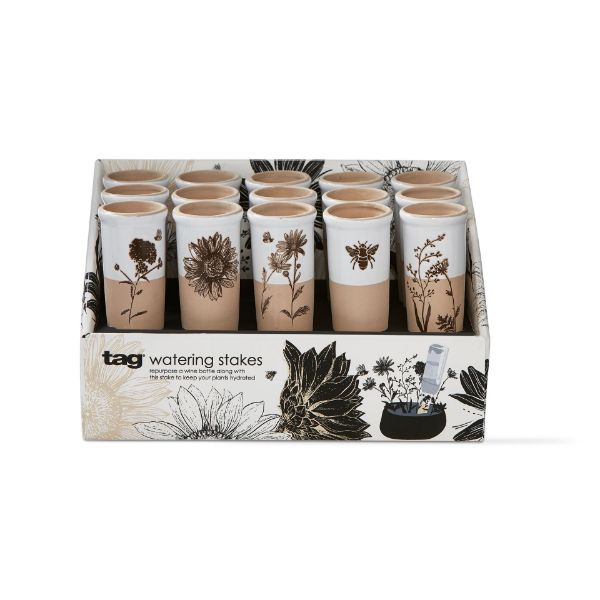 Let It Bee Watering Stake - White/Tan