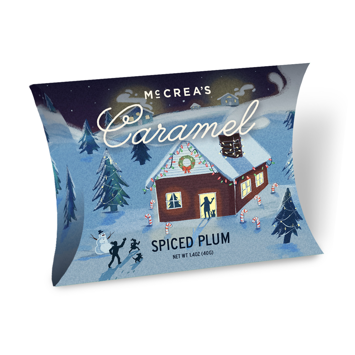 1.4 oz Pillow of Spiced Plum Caramels, 5 Piece