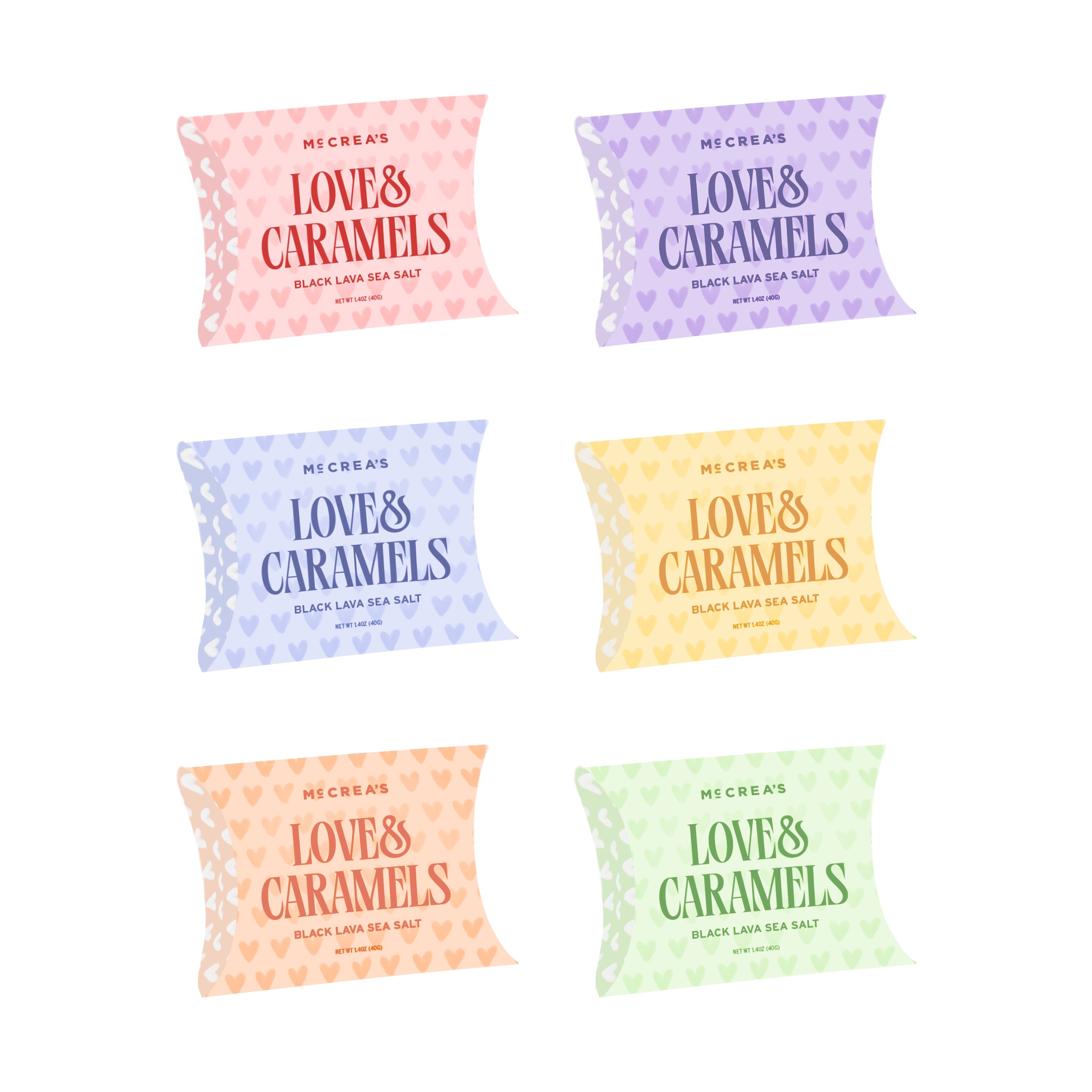 1.4 oz Pillow of Love & Caramels, 5 Piece