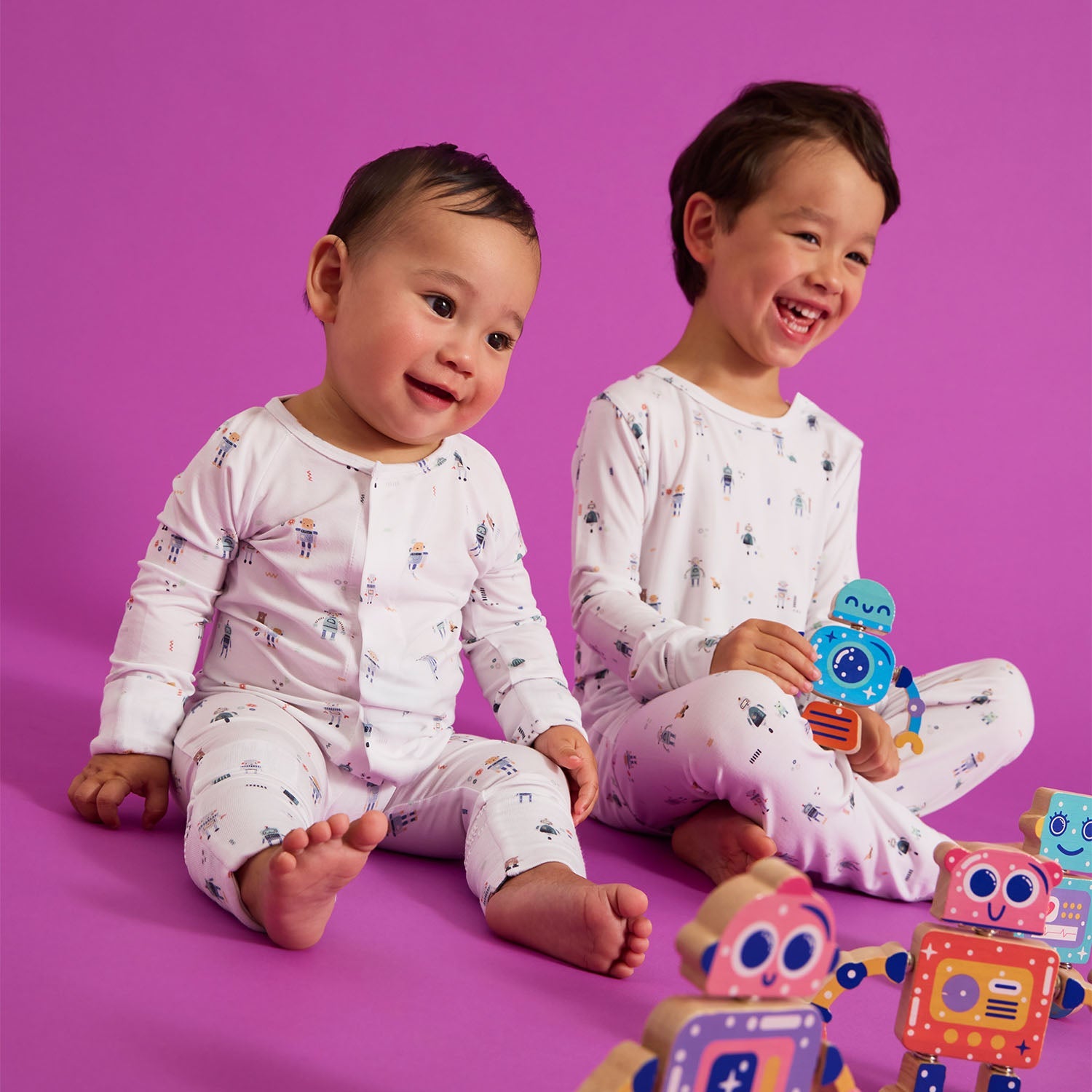 Love You a Bot Magnetic Convertible Coverall 6-9 Months