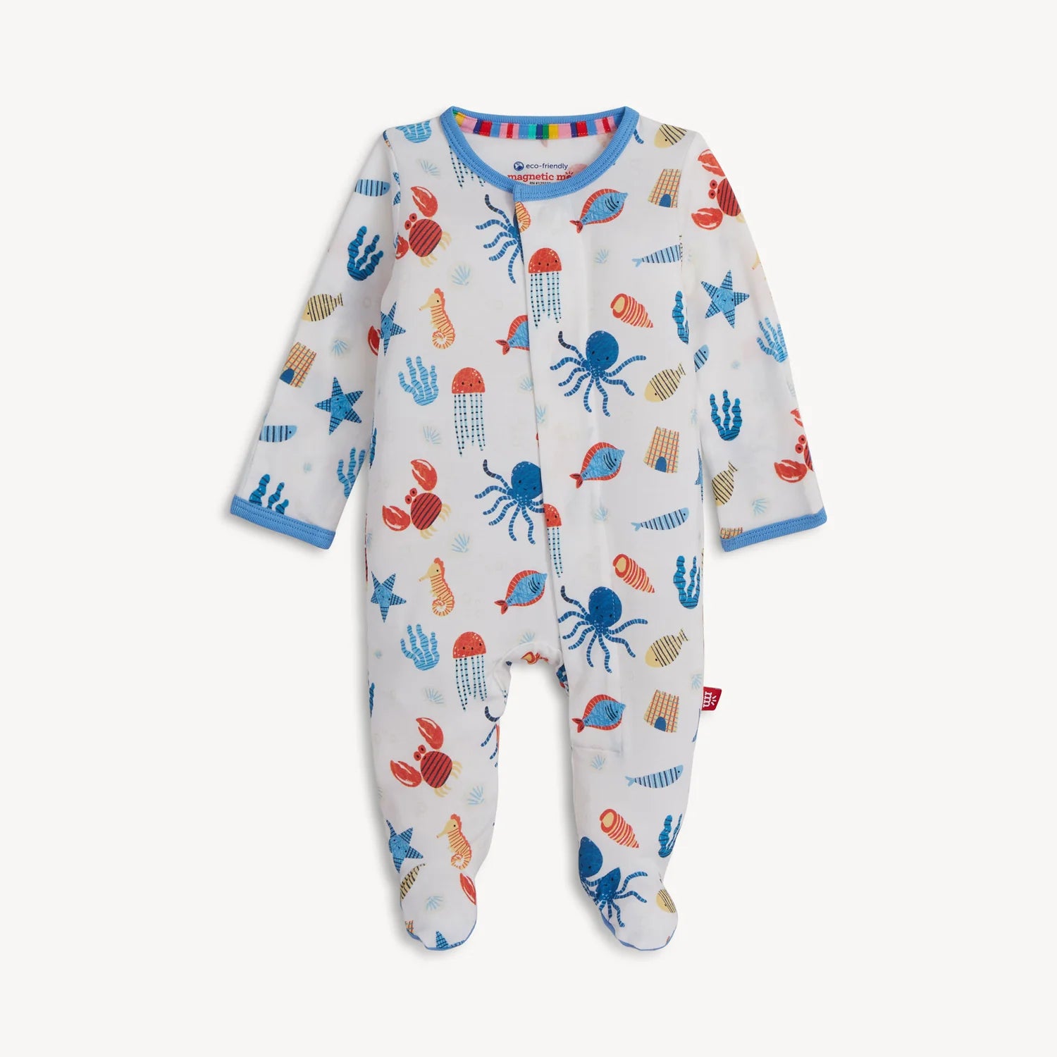 Deep Chic Modal Magnetic Footie- Blue 0-3 Mos.
