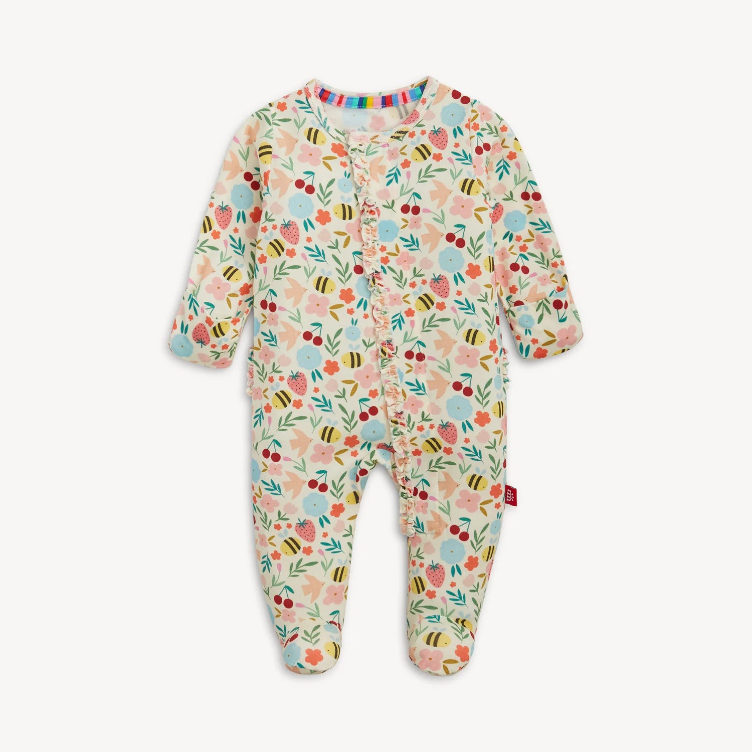HONEY BLOSSOM MODAL FOOTIE W/RUFFLE 3-6 MOS