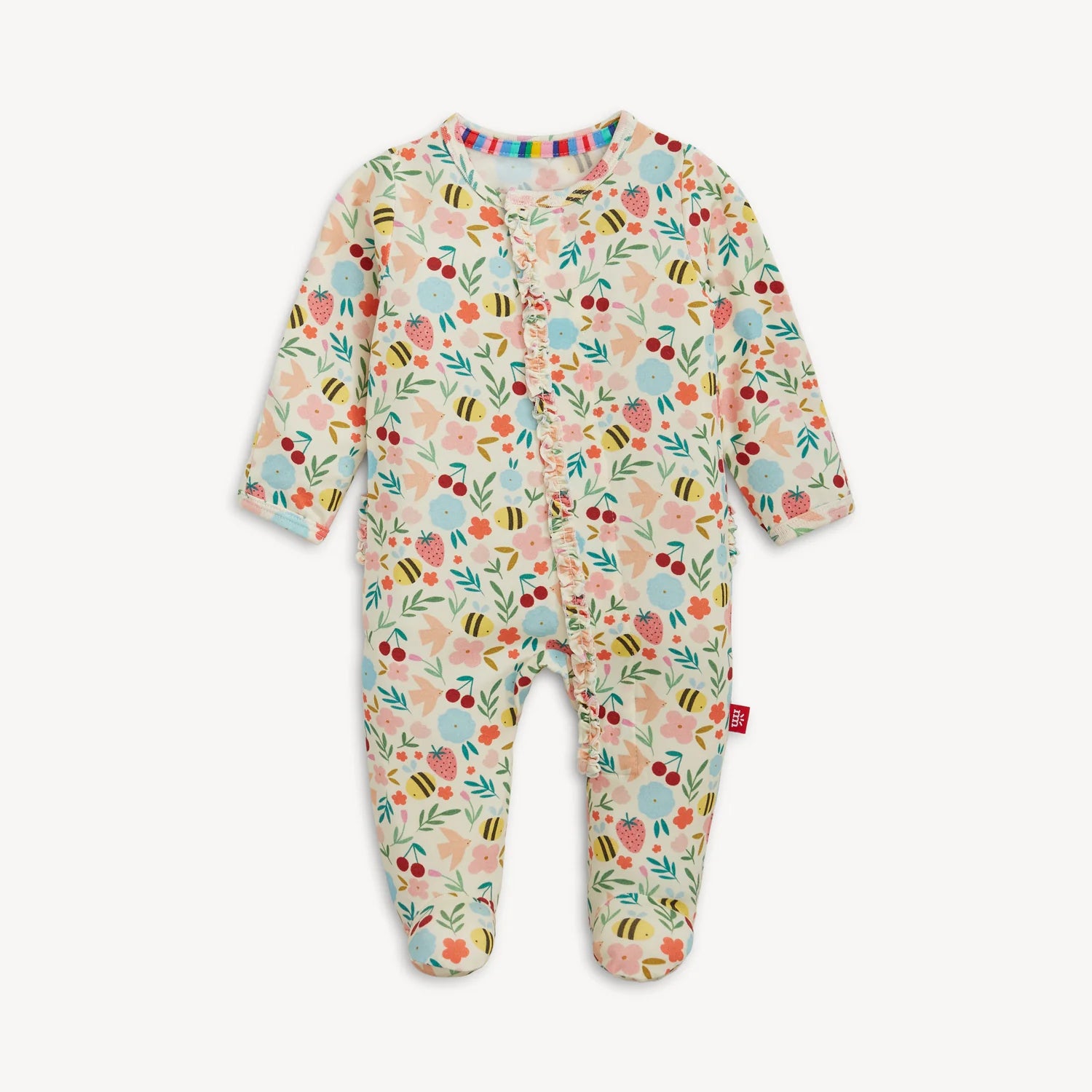 HONEY BLOSSOM MODAL FOOTIE W/RUFFLE 3-6 MOS