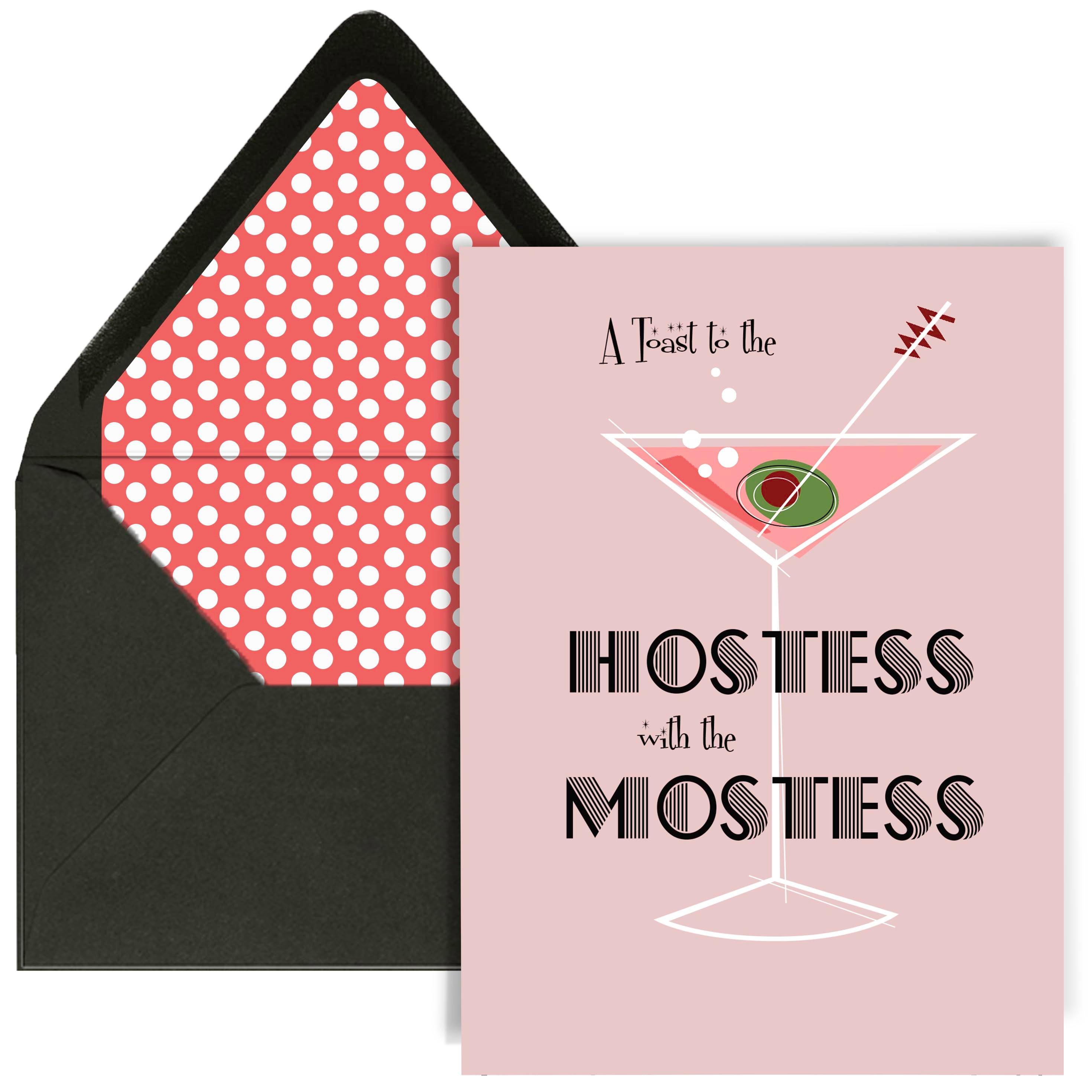 Toast to the Hostess with the Mostess Vintage Martini Card