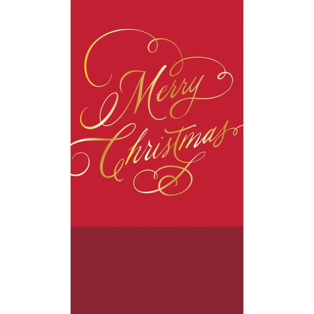 Merry Christmas Classic Script Guest Towel