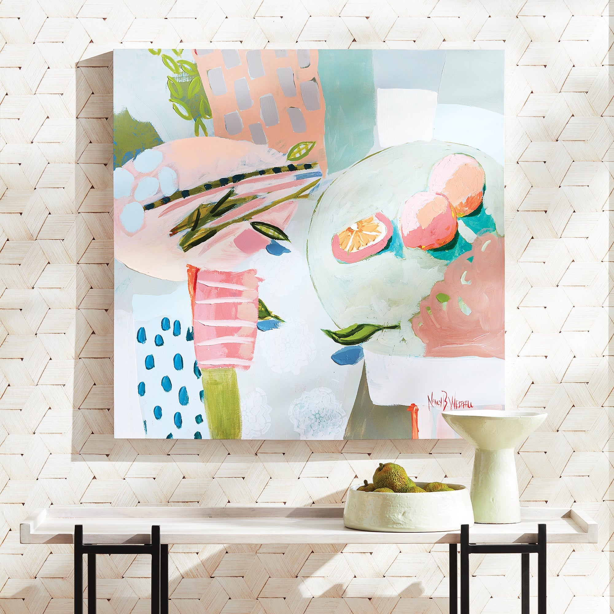 Madeline Hand-Embellished Giclee 40"x40"