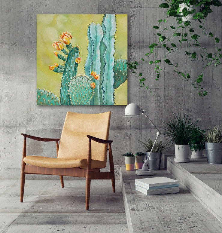 Cacti Canyon - Canvas Wall Art 21" x 21"