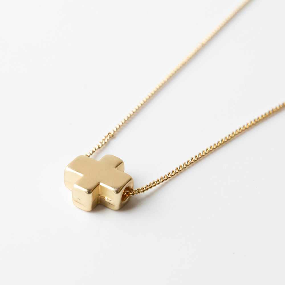 Faith Over Fear Necklace - Gold Cross 20"-22"