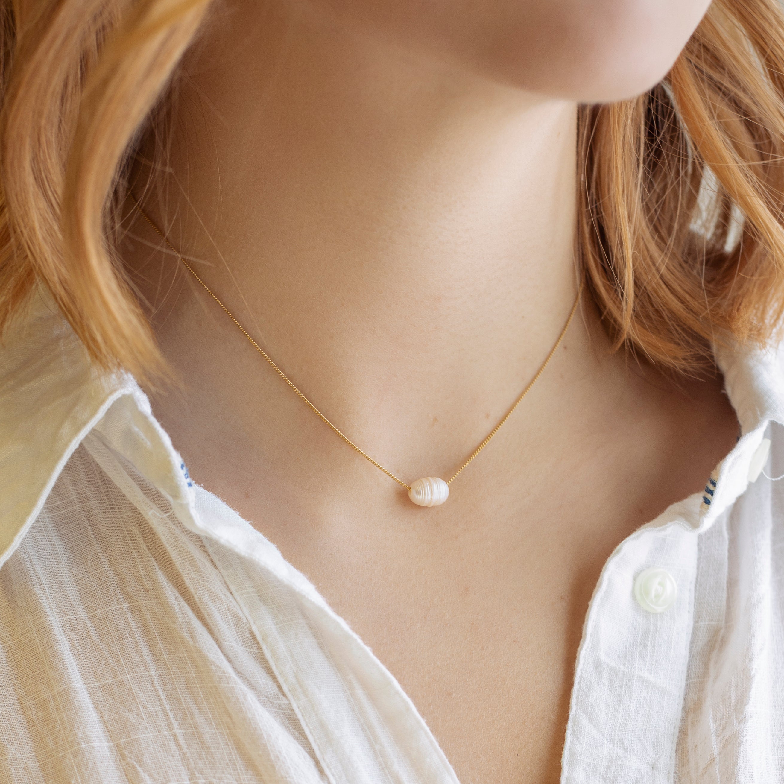 Intentions Necklace Pearl Slide