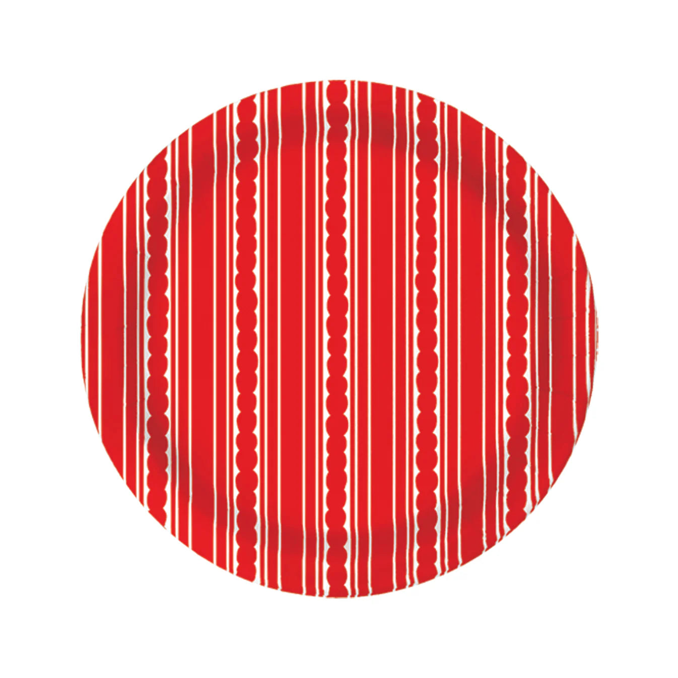 Red Stripe Heavy Duty Paper 10" Plates (set of 8)