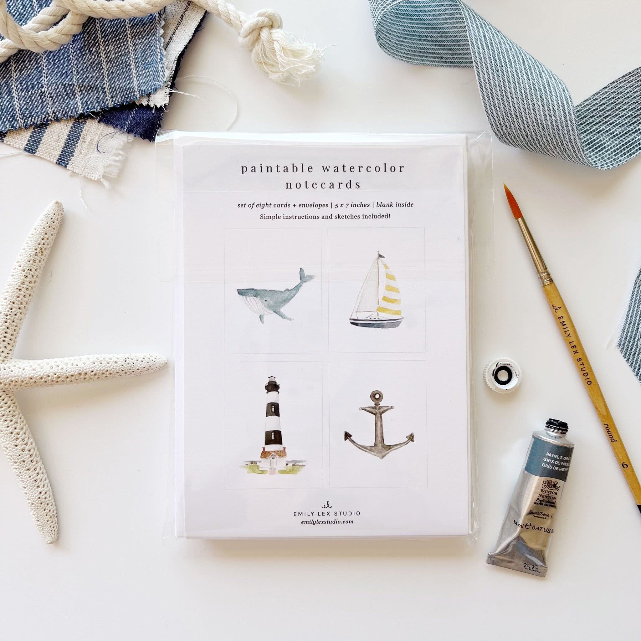 SEASIDE PAINTABLE NOTE CARDS