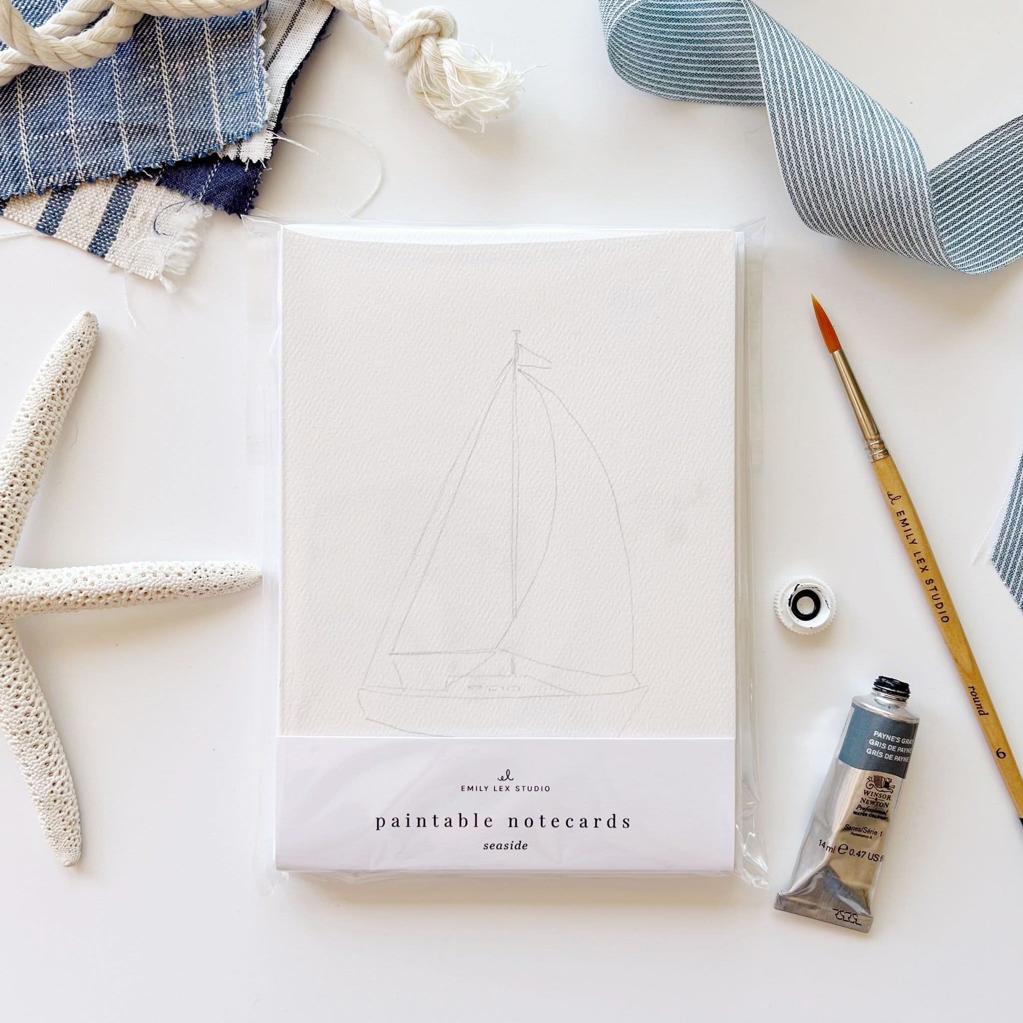 SEASIDE PAINTABLE NOTE CARDS