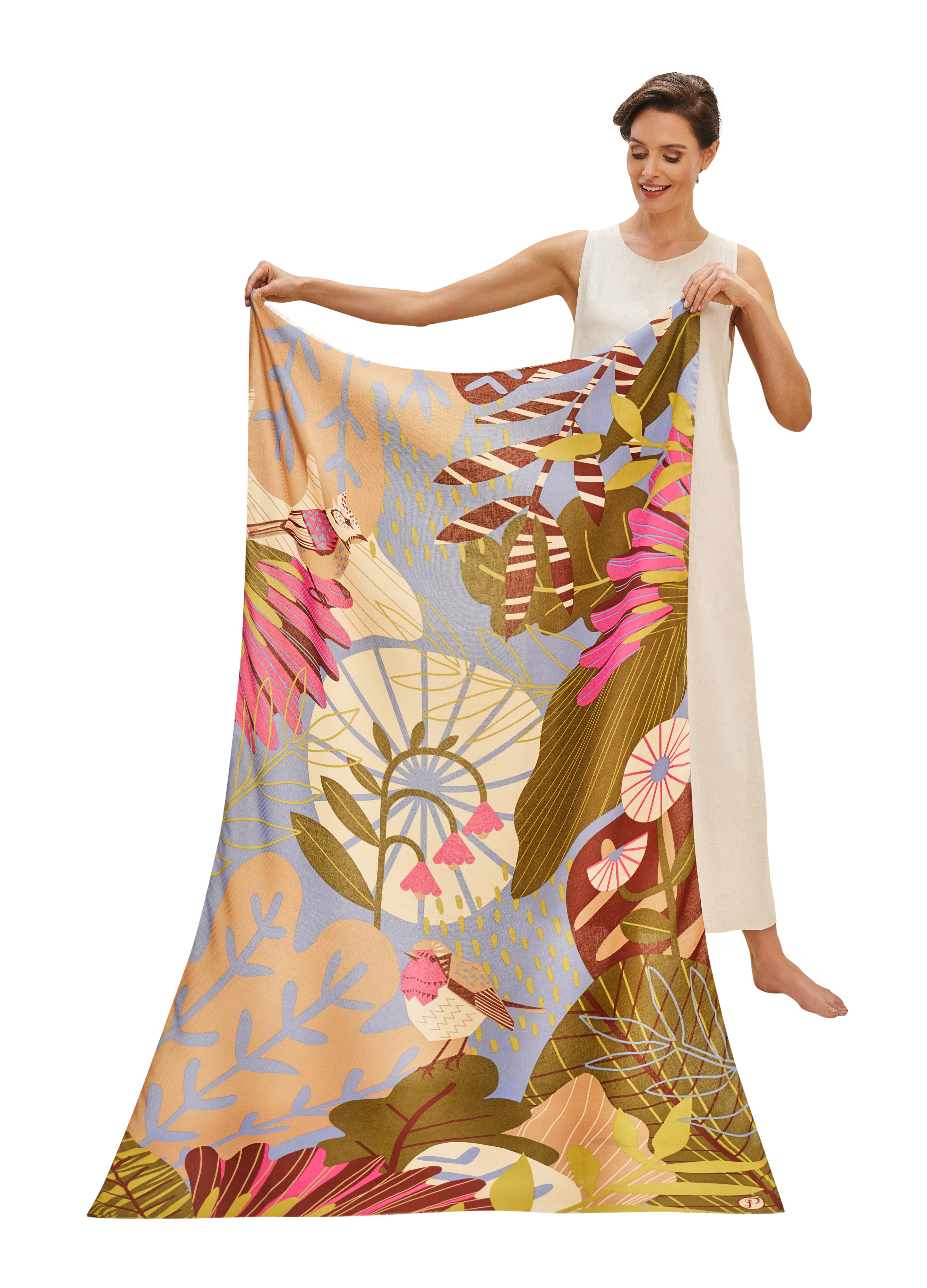 PRINTED AUTUMN HEDGEROW SCARF