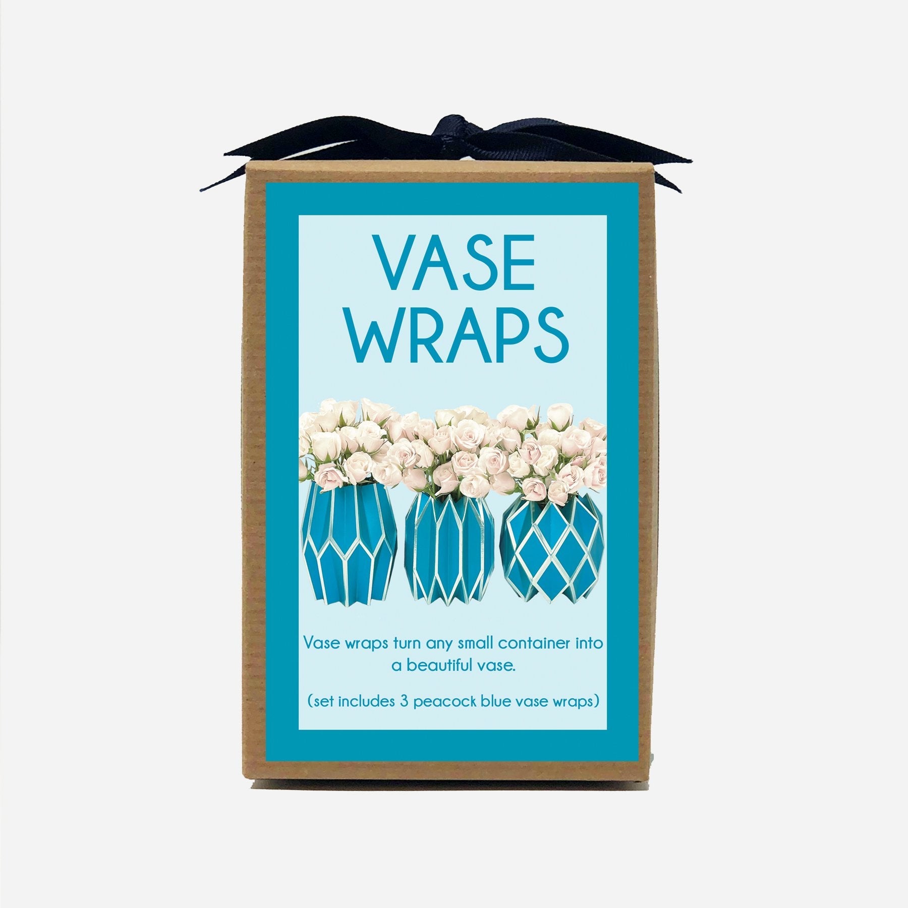 Peacock Blue Vase Wrap (set of 3)