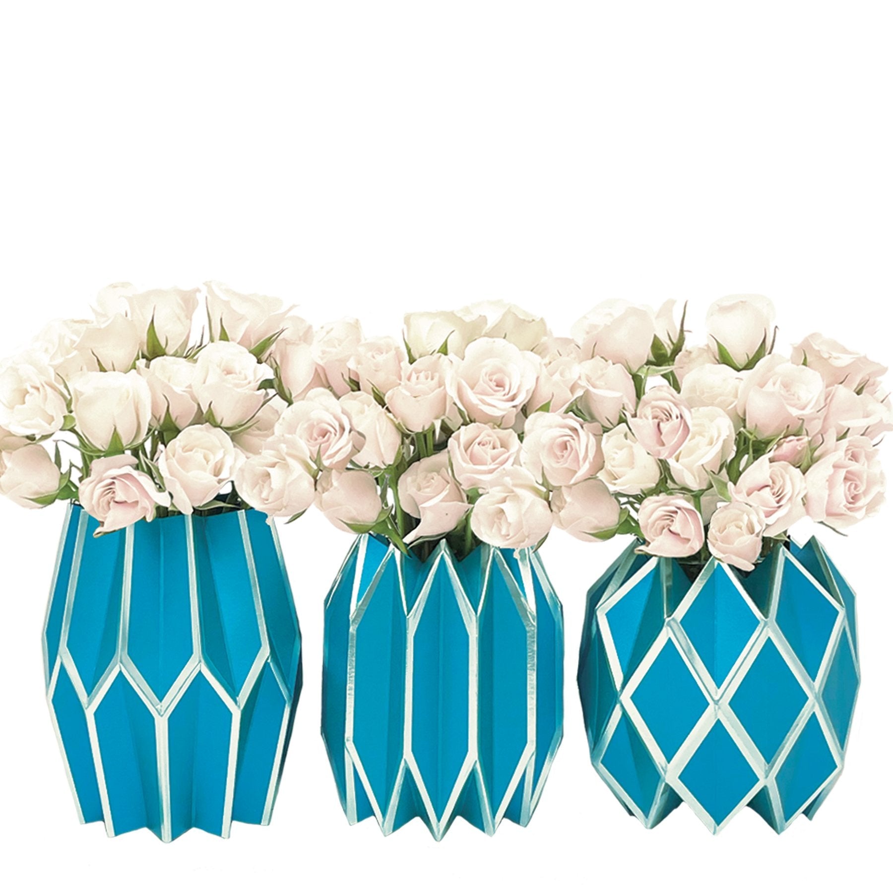 Peacock Blue Vase Wrap (set of 3)
