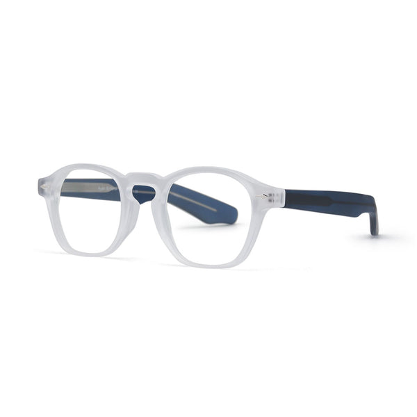 Myles - Matte Clear/Matte Navy Blue (1.75) Blue Light Blocking