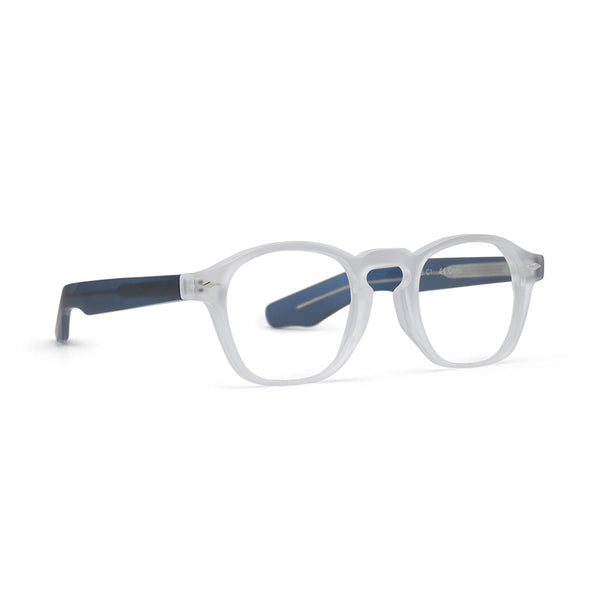 Myles - Matte Clear/Matte Navy Blue (1.75) Blue Light Blocking