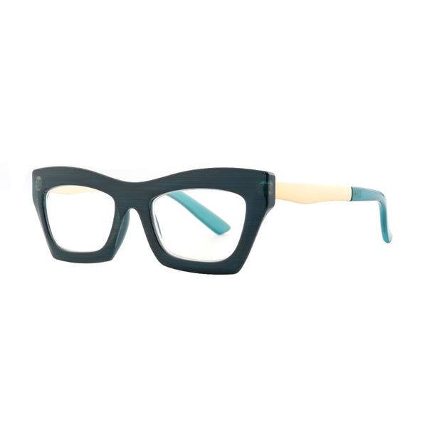 Alexa - Dark Teal/Gold (1.75) Blue Light Blockers