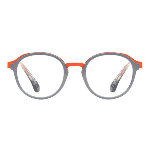 Teddy - Grey/Orange Metal (2.00) Blue Light Blockers