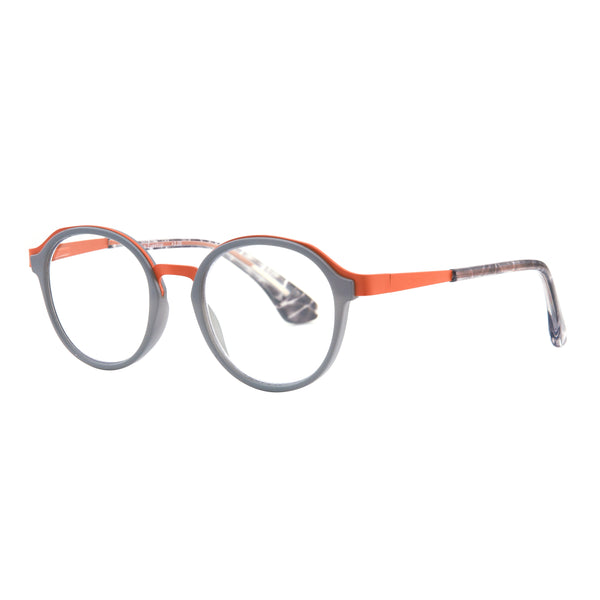 Teddy - Grey/Orange Metal (1.25) Blue Light Blockers