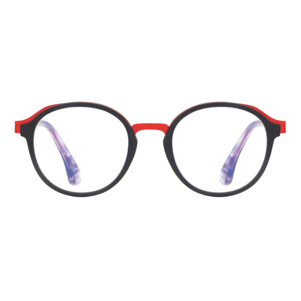 Teddy - Black/Red Metal (1.75) Blue Light Blockers