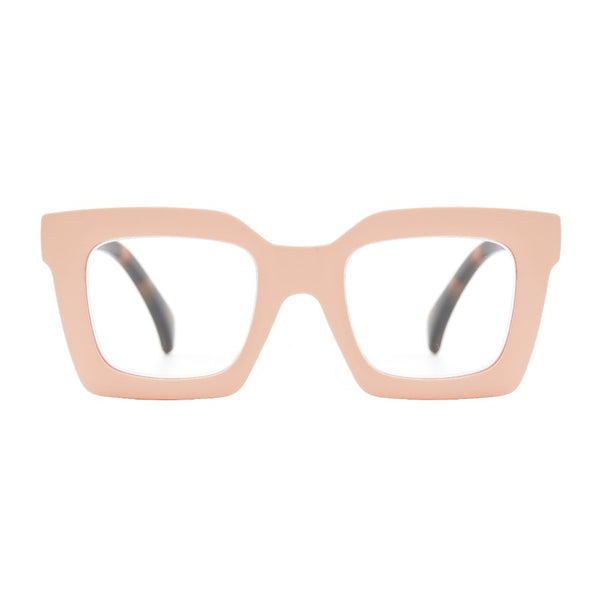 Fiona - Matte Peach/Tortoise Temples (2.00) Blue Light Blockers