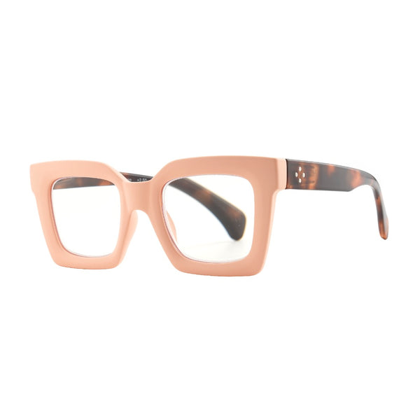 Fiona - Matte Peach/Tortoise Temples (1.50) Blue Light Blockers