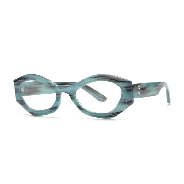Nicola - Teal/Black Streaks (1.75) Blue Light Blockers