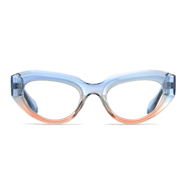 Keiko - Transparent Blue/Peach (1.25) Blue Light Blockers