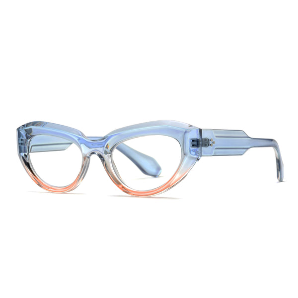 Keiko - Transparent Blue/Peach (2.00) Blue Light Blockers