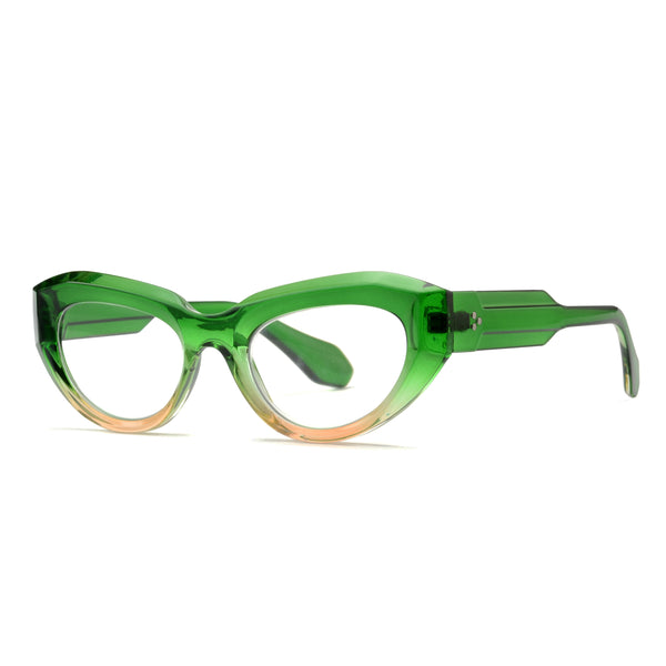 Keiko - (1.75) Transparent Emerald Green/Champagne Blue Light Blockers
