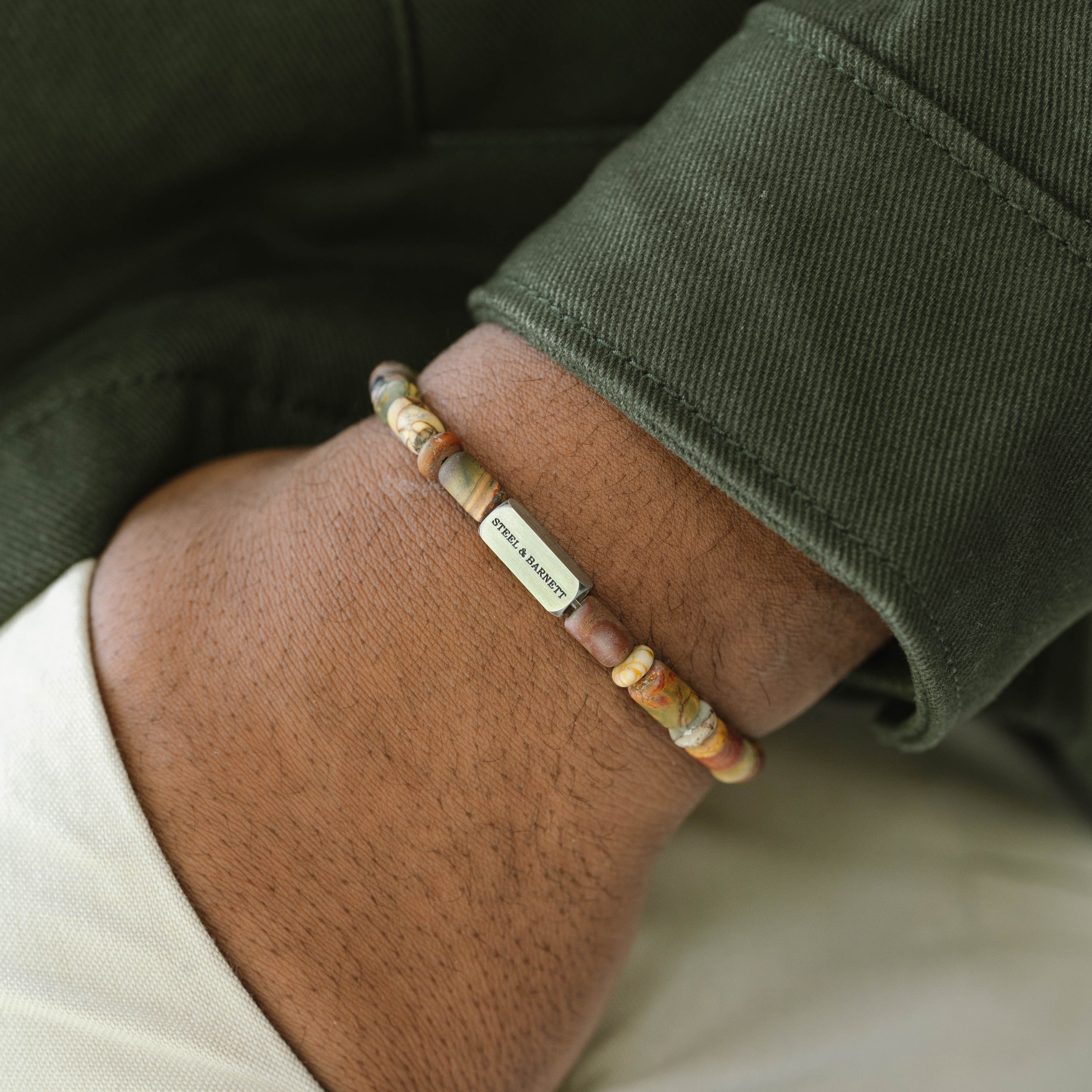 STONES BRACELET COLORFUL-MATT PINE-LARGE