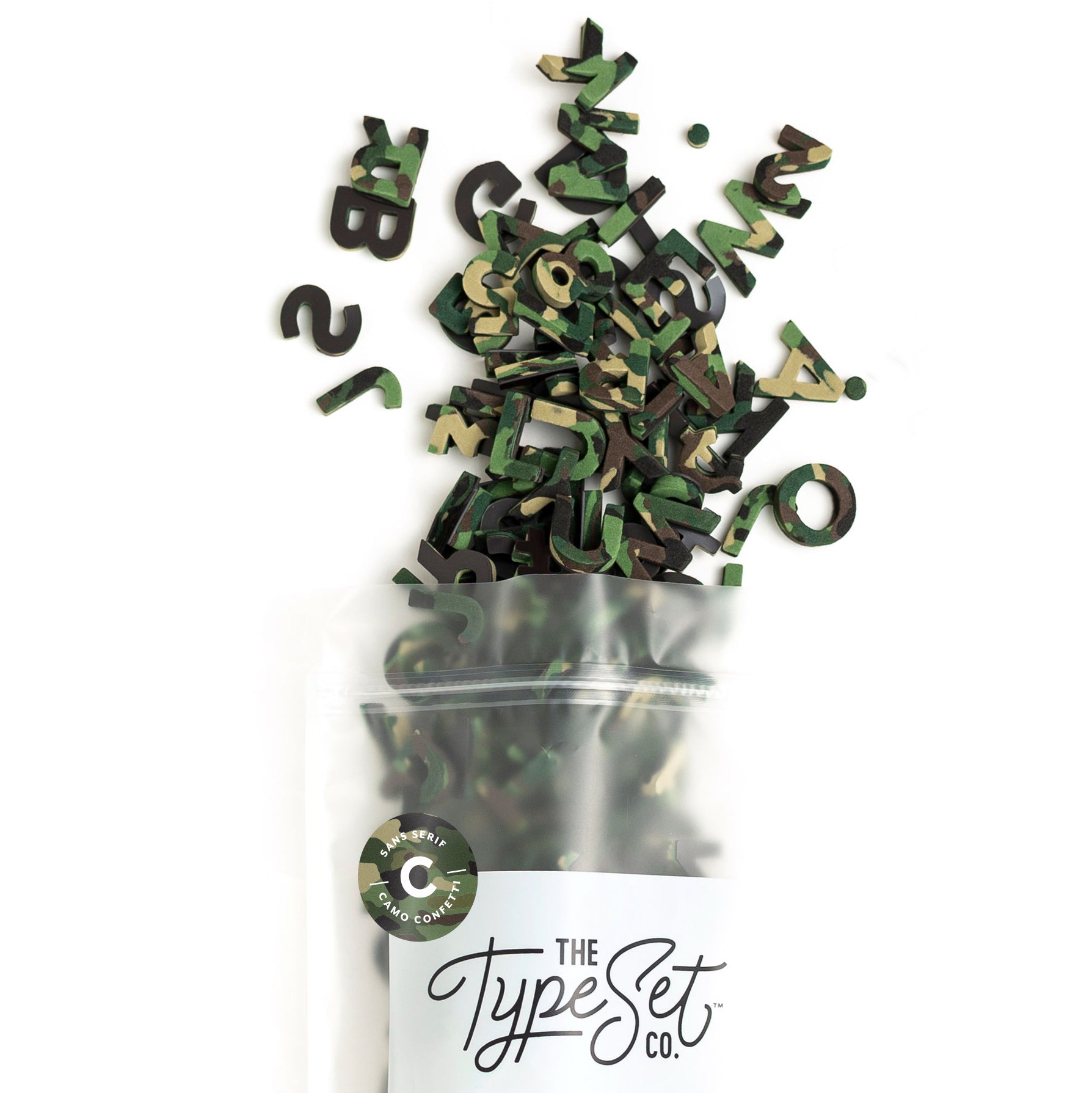 Magnetic Letters Camo Confetti (sans serif)