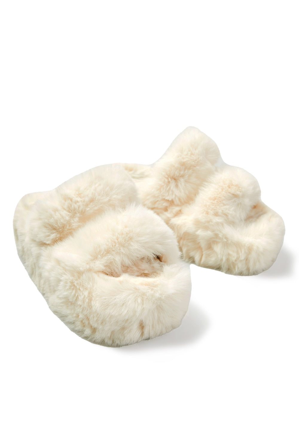 Platform Fuzzy Slippers Ivory M/L