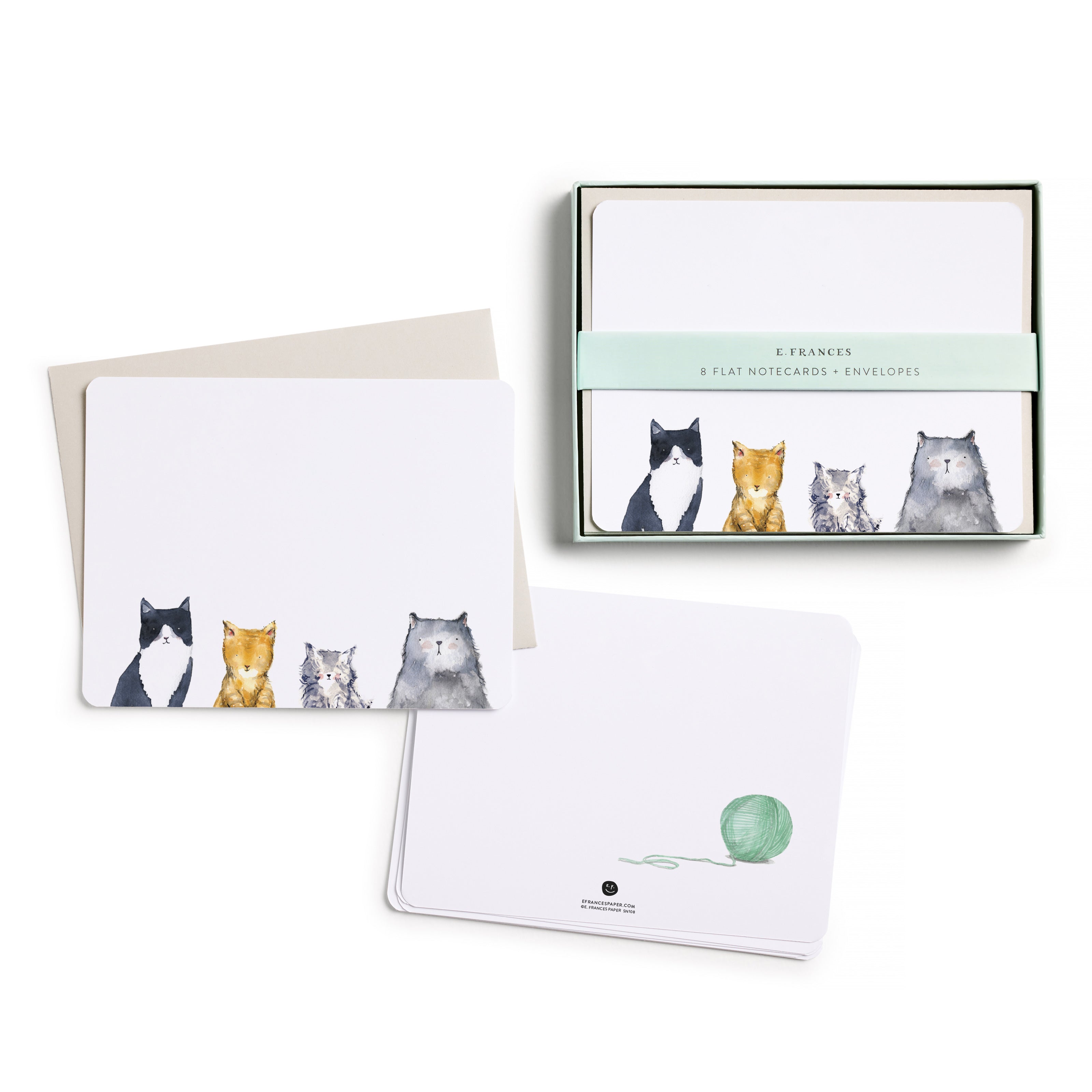 CAT'S MEOW FLAT NOTE-BOXED SET OF 8 NOTE CARDS