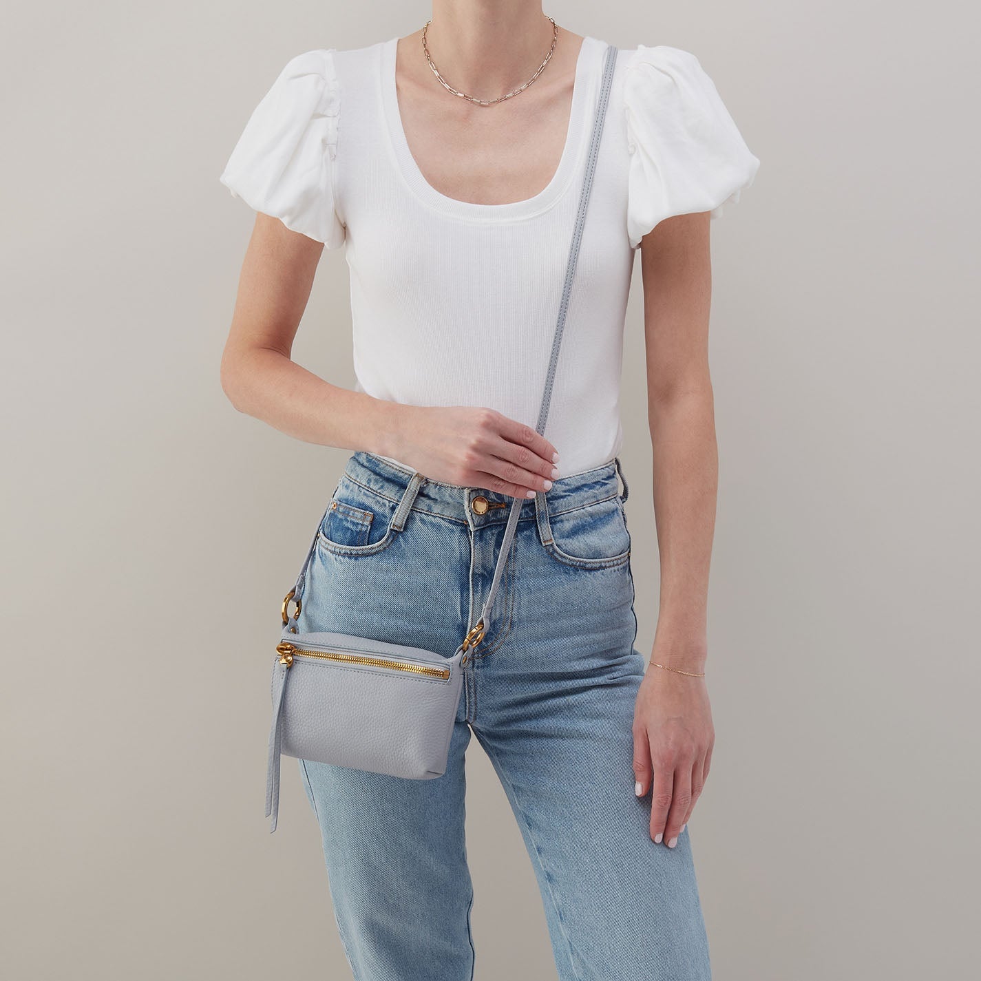 RUN ABOUT CROSSBODY PURSE-BLUE PEARL
