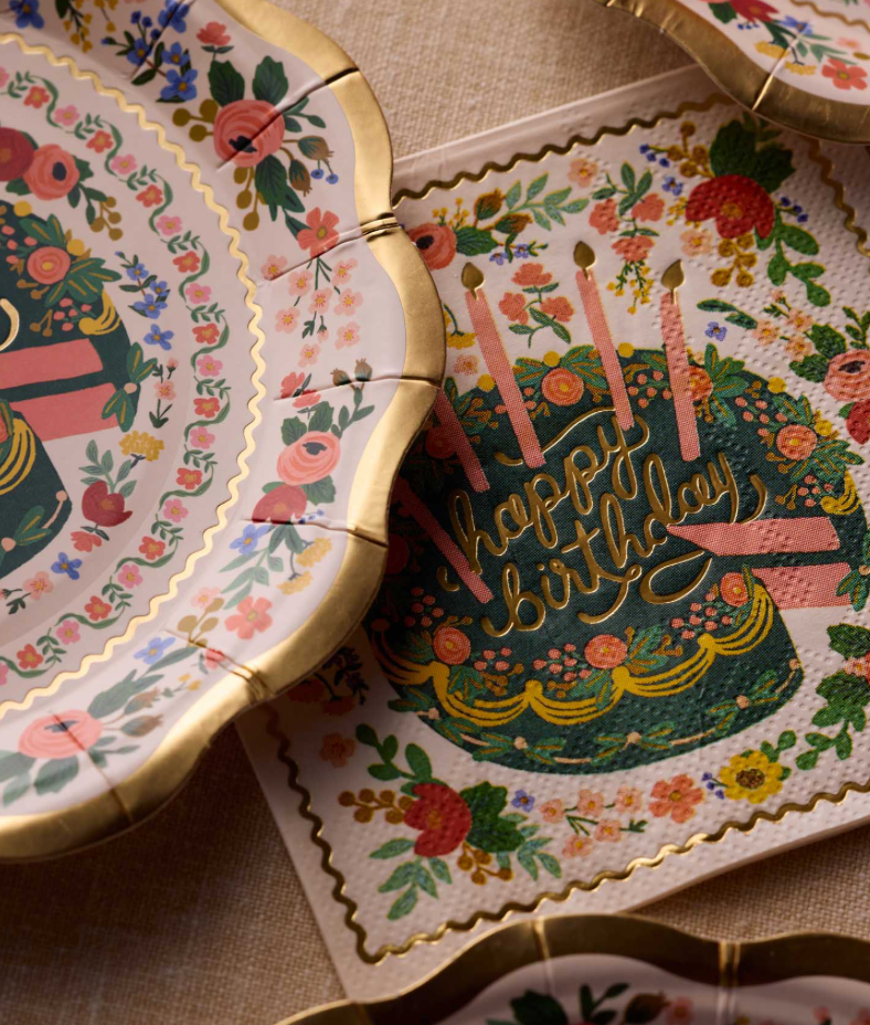 FLORAL CAKE-COCKTAIL NAPKINS