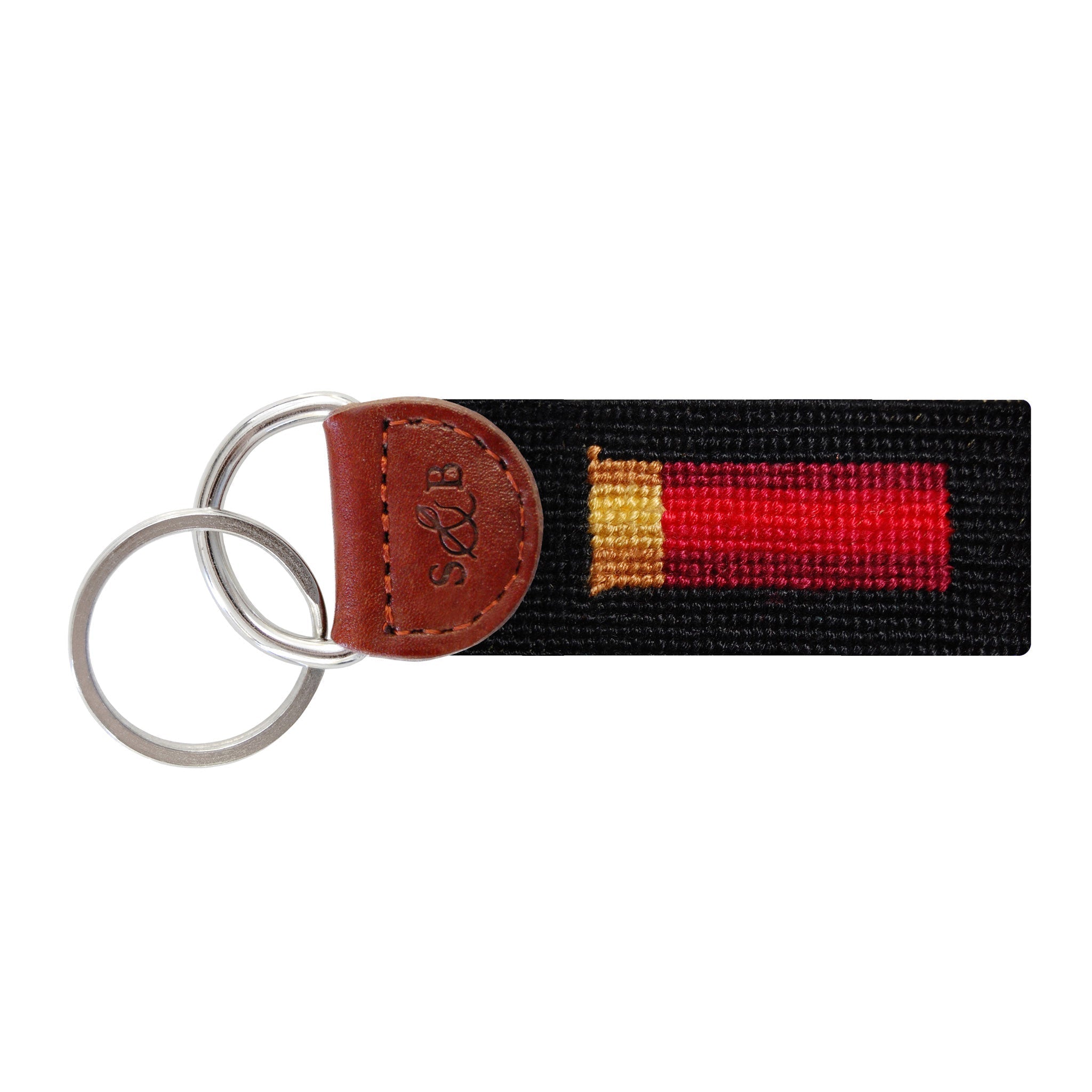 Shotgun Shell Needlepoint Key Fob (black)