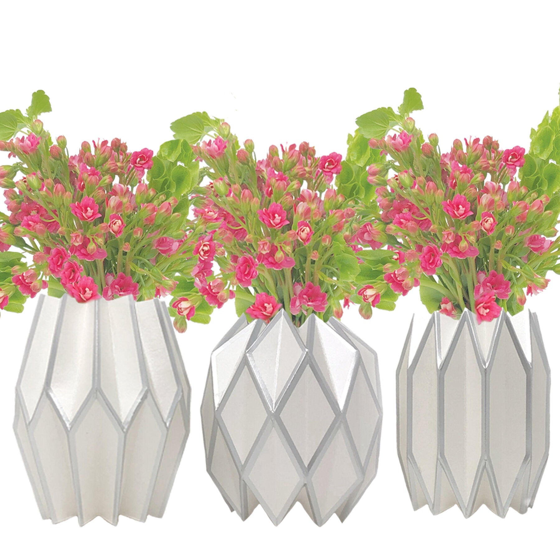 Silver Pearl w/Silver Foil Paper Vase Wrap (set of 3)
