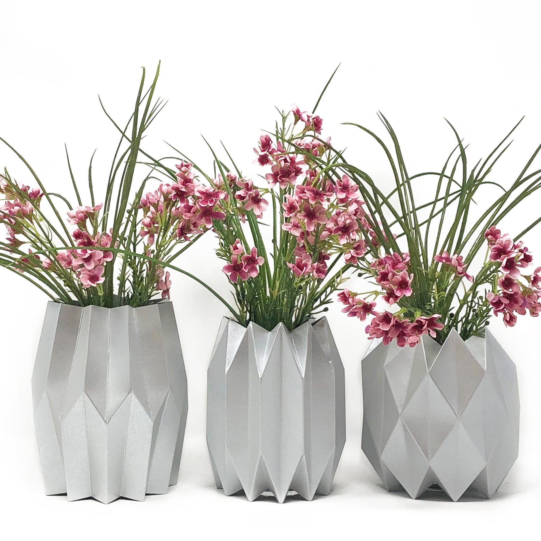 Silver Paper Vase Wrap (set of 3)